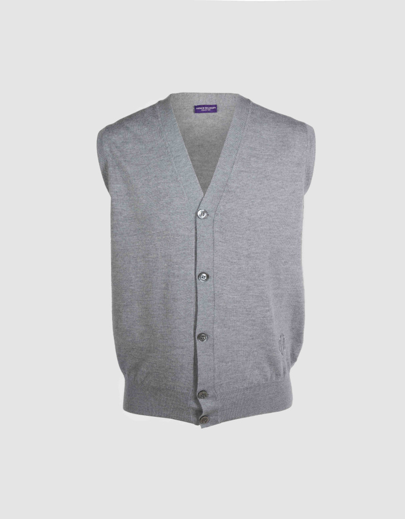 Patrick Hellmann Collection Grey Vest 100% Wool image